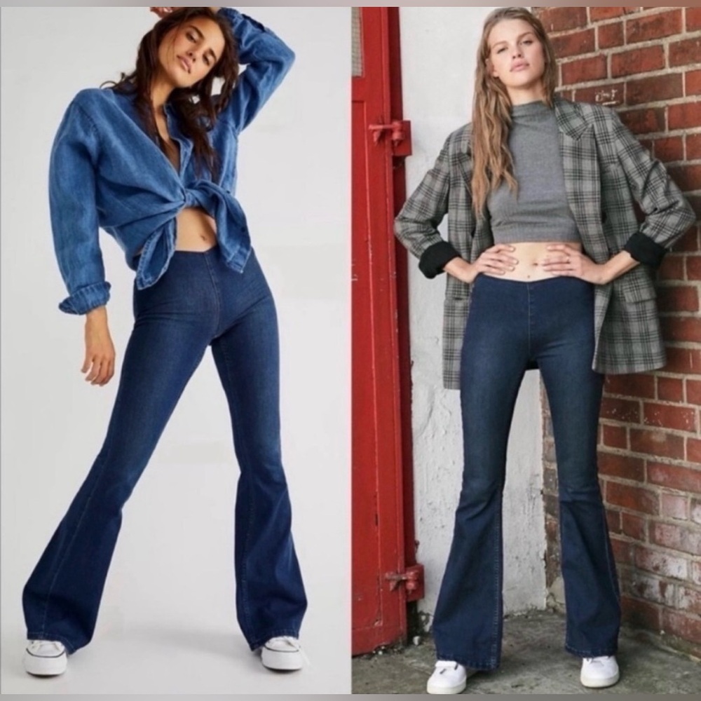 We The Free/Free People Penny Pull On Flair Jeans size 30 Boho Coastal Cowgirl - Picture 11 of 16